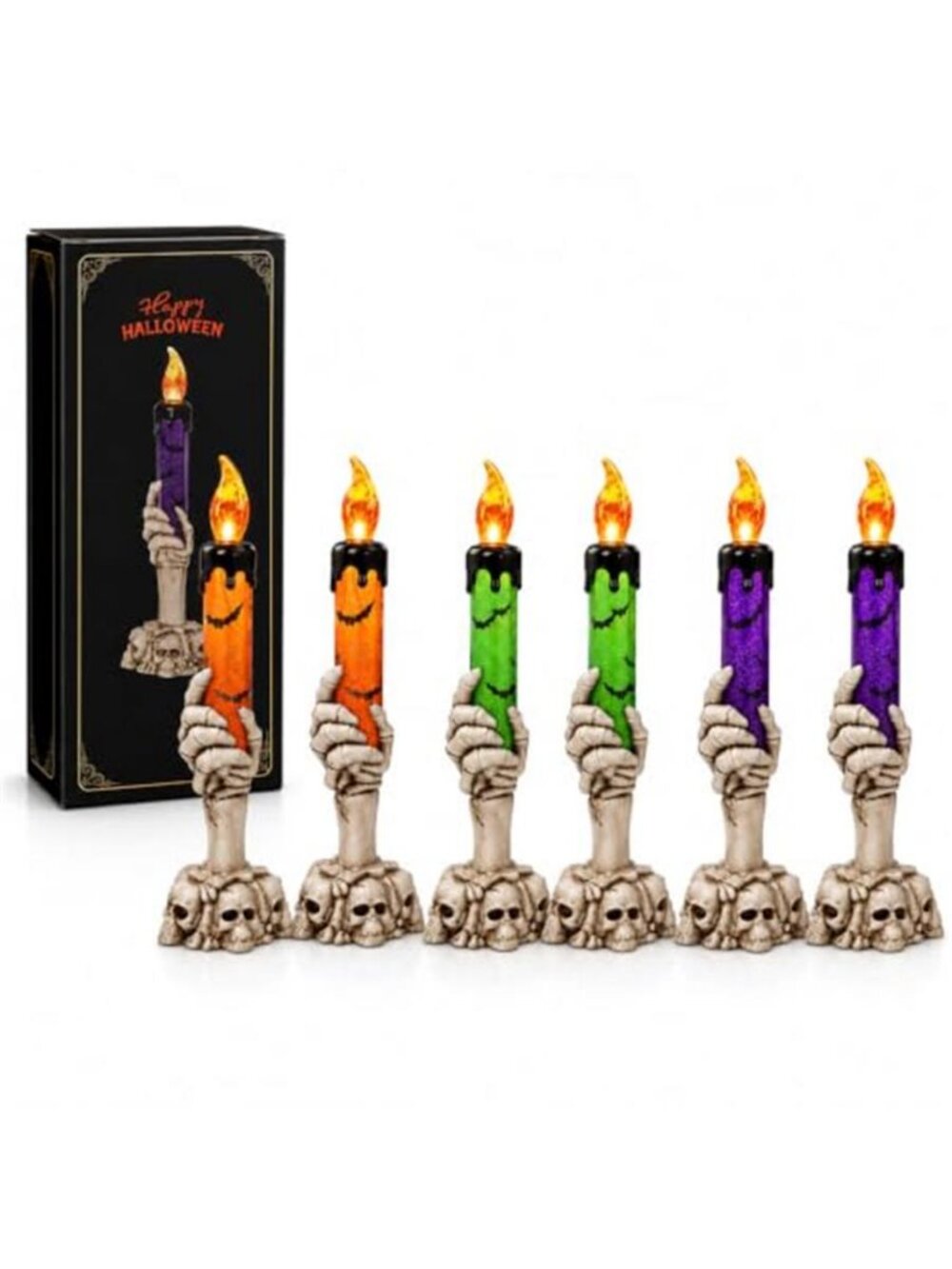 Halloween Flameless Candles, 6 Pack Waterproof LED, Indoor/Outdoor Decor
